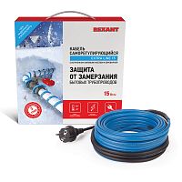 Кабель греющий саморегулирующийся REXANT 15MSR-PB, на трубу, 6 м/90 Вт | код 51-0618 | REXANT