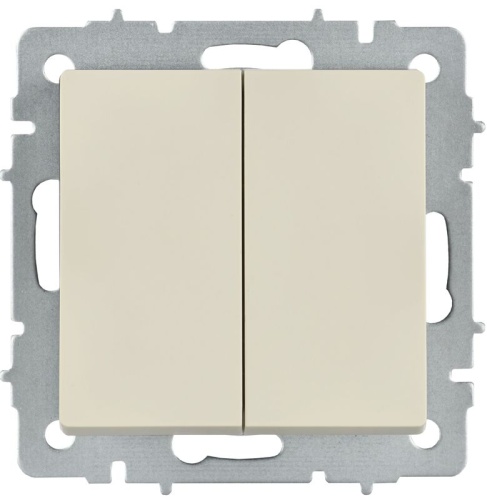 BRITE Выключатель 2-клавишный перекрестный 10А ВС10-2-3-БрКр бежевый IEK | код BR-V23-0-10-K10 | IEK BRITE Выключатель 2-клавишный перекрестный 10А ВС10-2-3-БрКр бежевый IEK | код BR-V23-0-10-K10 | IEK