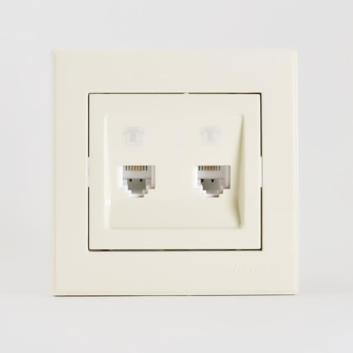 Розетка RAIN телефонная 2-ая евро крем | код 703-0303-138 | LEZARD Розетка RAIN телефонная 2-ая евро крем | код 703-0303-138 | LEZARD