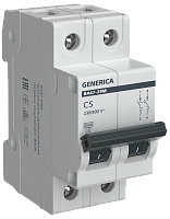 Авт. выкл. ВА47-29М 2P 5А 4,5кА C GENERICA | код MVA21-2-005-C-G | GENERICA by IEK