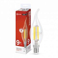 Лампа светодиодная LED-СВЕЧА НА ВЕТРУ-deco 9Вт свеча на ветру прозрачная 4000К нейтр. бел. E14 1040лм 230В | код 4690612026244 | IN HOME