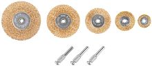 Корщетки со штифтом, набор 5 шт (колеса 25 / 38 / 50 / 63 / 75 мм) | код 38572 | FIT
