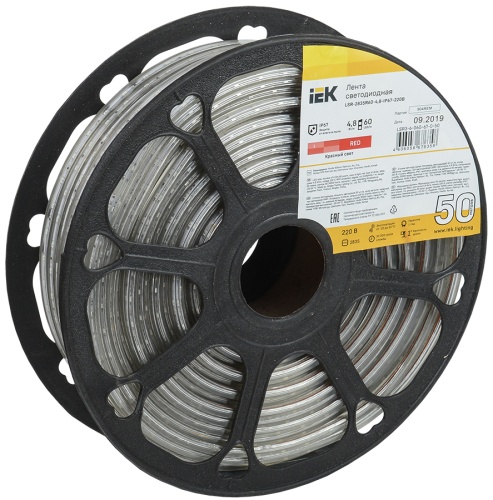 Лента светодиодная 50м LSR-2835R60-4,8-IP67-220В | код LSR3-6-060-67-0-50 | IEK