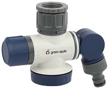 Пистолет распылитель для воды Регулятор для подачи GARP-02 двухпутевой (кран+штуцер) | код Б0057556 | GREEN APPLE
