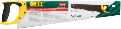 Ножовка по пенобетону, карбидные вставки на каждом 2-ом зубе, прорезиненная ручка 550 мм | код 40771 | FIT фото 4 Ножовка по пенобетону, карбидные вставки на каждом 2-ом зубе, прорезиненная ручка 550 мм | код 40771 | FIT фото 4