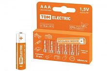 Элемент питания LR03 AAA Alkaline 1,5V PAK-8 TDM | код SQ1702-0004 | TDM