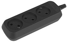 Колодка удлинителя 3-м без заземл. черн. KX-3-B | код Б0061683 | Эра
