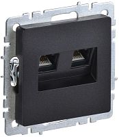 BRITE Розетка компьютерная двойная RJ45 кат.5E РК10-2-БрЧ черный | код BR-K20-1-K02 | IEK