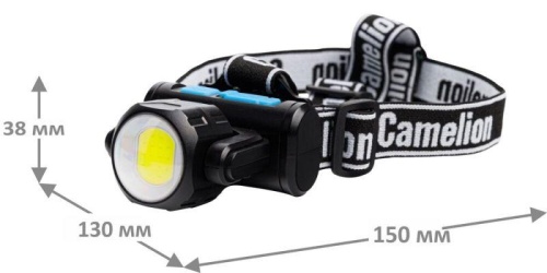 Фонарь налобный LED53402 аккум. 3.7В COB+LED 3.5Вт 4 реж. Type-C блист черн. Camelion 15751 фото 8