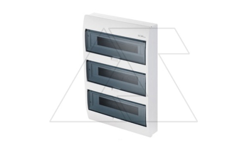 Щит навесной ELEGANT 3x12M, N/PE 4x 6x16+3x10mm2, 3x дымчатых пласт. двери, белый RAL9003, 550x303x98mm, IP40 | код 2406-01 | Elektro-plast Nasielsk