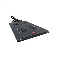 Модуль вентиляторный потолочный для шкафов серии R глубиной 1000мм на 4 элемента потолочный без термостата, черный RAL 9005 | код NTSS-FAN4/1000-BL | NTSS