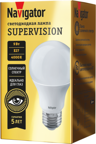 Лампа светодиодная 80 549 NLL-A60-9-230-4K-E27-FR-SV 9Вт шар матовая 4000К нейтр. бел. E27 900лм 176-264В Supervision Navigator 80549 Лампа светодиодная 80 549 NLL-A60-9-230-4K-E27-FR-SV 9Вт шар матовая 4000К нейтр. бел. E27 900лм 176-264В Supervision Navigator 80549