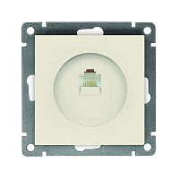 Розетка компьютерная 1-м СП Афина RJ45 кат.5E механизм сл. кость (ivory) | код A0051-I | Universal