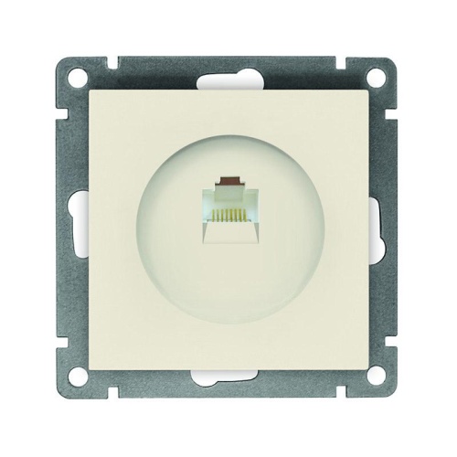 Розетка компьютерная 1-м СП Афина RJ45 кат.5E механизм сл. кость (ivory) | код A0051-I | Universal