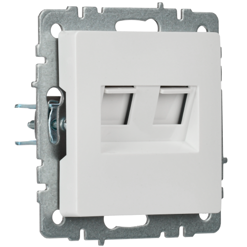 BRITE Розетка двойная RJ11+RJ45 кат.5E РК/Т12-БрБ белый | код BR-KT20-O-1-K01 | IEK фото 4 BRITE Розетка двойная RJ11+RJ45 кат.5E РК/Т12-БрБ белый | код BR-KT20-O-1-K01 | IEK фото 4