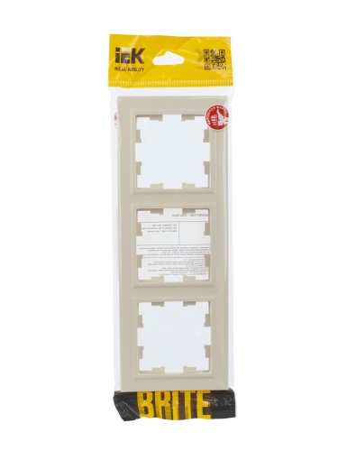 BRITE Рамка 3-местная РУ-3-БрКр бежевый | код BR-M32-K10 | IEK фото 6