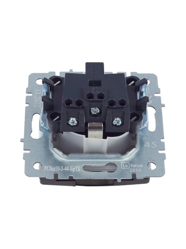 BRITE Розетка 1-местная с заземлением с защитными шторками и крышкой 16А IP44 РСбш10-3-44-БрТБ темная бронза | код BR-R16-16-44-K45 | IEK фото 2