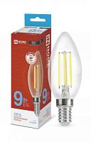 Лампа светодиодная LED-СВЕЧА-deco 9Вт свеча прозрачная 6500К холод. бел. E14 1040лм 230В | код 4690612030197 | IN HOME