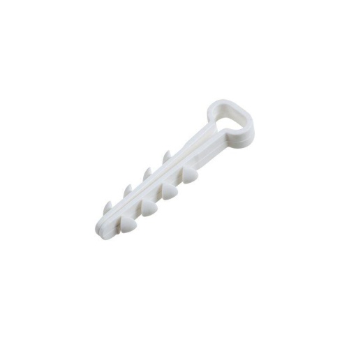 Дюбель-хомут нейлоновый 5-8 мм, прямоугольный, белый (100 шт/уп) | код 07-4608 | REXANT