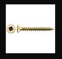 Шуруп универсальный 3.5х50 потайная голова желтый цинк | код screw-UNI-3.5х50g | Крепдил