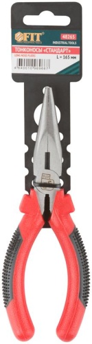 Тонконосы "Стандарт" пластиковые ручки полированная сталь 165мм красн.-черн. FIT 48265 фото 3