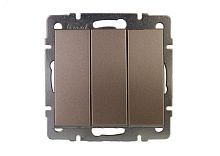 Выключатель RAIN тройной бронза матовая механизм | код 703-3188-109 | Lezard
