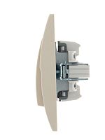 DERIY Выключатель х2 с подсветкой ПБТ крем | код 702-0303-112 | Lezard