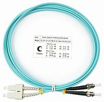 Cabeus FOP-50-SC-ST-5m Шнур оптический duplex SC-ST 50/125 mm OM3 5м LSZH | код 7585c | Cabeus