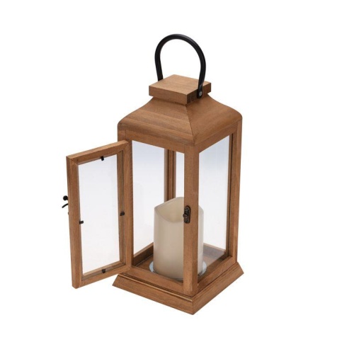 Фонарь декоративный 15х15х38см тепл. бел. со свечкой корпус из дерева корич. Neon-Night 513-074 фото 7 Фонарь декоративный 15х15х38см тепл. бел. со свечкой корпус из дерева корич. Neon-Night 513-074 фото 7