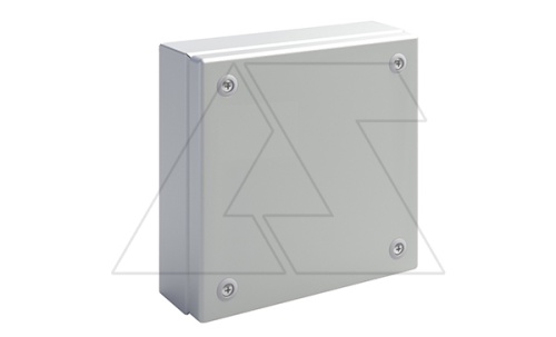 Коробка распределительная EGRAN 150x150x120 (ВxШxГ) с крышкой на 4-ех невыпадающих 1/4 винтах, сталь 1,2мм, RAL7035, IP66 | код EG010112.A | ETA