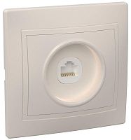 Розетка компьютерная 1xRJ45 Cat.5 КВАРТА, кремовый | код. EKK10-K33-DM | IEK