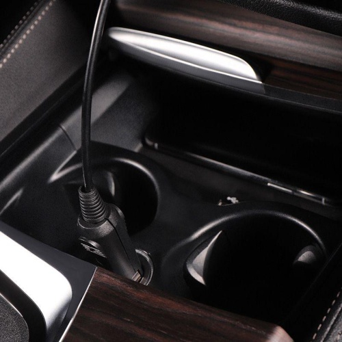 Автозарядка с индикатором, разъем 1.4х3.4, АЗУ, шнур спираль 1.5 м, | код 16-0235 | REXANT фото 2