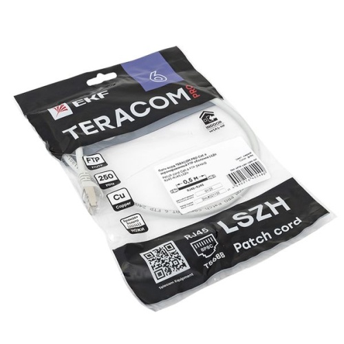 Патч-корд TERACOM PRO Cat.6 экранированный FTP оболочка LSZH серый (0.5м) | код TRP-6FTP-LSH-05M-GY | EKF фото 5