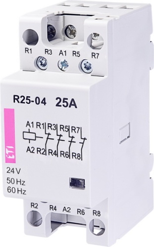 Контактор R 25-04 24V AC 25A (AC1) | код 002462351 | ETI