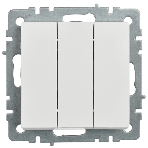 BRITE Выключатель 3-клавишный 10А ВС10-3-0-БрБ белый | код BR-V30-0-10-K01 | IEK фото 2