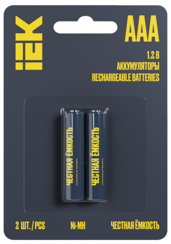Аккумулятор GREEN Ni-MH AAA 1100мАч IEK | код AAK-NIMH-03-1100-L02 | IEK