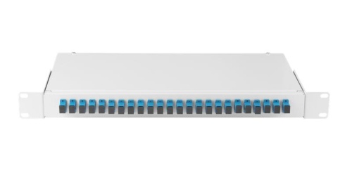 Оптический кросс 19, 1U, до 24 SC портов или 48 LC портов, стальной, серый, укомплектова | код NMF-RP24SCUS2-WS-ES-1U-GY | NIKOMAX