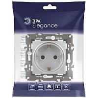 Розетка 2P+E Schuko, 16А-250В, Эра Elegance, алюминий, 14-2101-03 | код Б0034266 | ЭРА