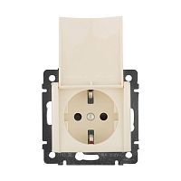 Силовая розетка - Valena - 2К+3 - с откидной крышкой - на винтах - 10/16 А - 230/250 В~ - слоновая кость | код 774322 | Legrand