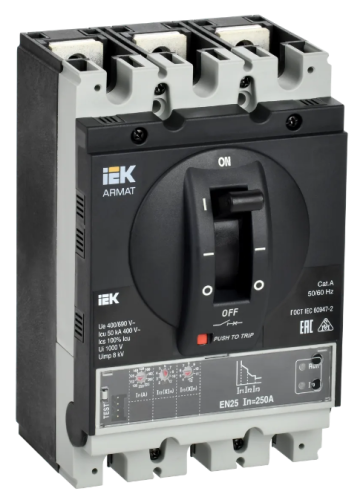 ARMAT Авт. выкл. лит. корпус 3P G 50кА 250А эл. пр. IEK | код AR-MCCB-3G-050-0250A-ELPC | IEK