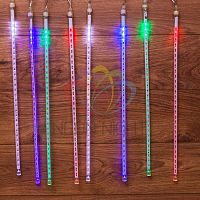 Электроукрашение "Тающая сосулька" 8х30LED 0.5м 220В IP44 мульти.; черн. провод | код 256-319-6 | Neon-Night