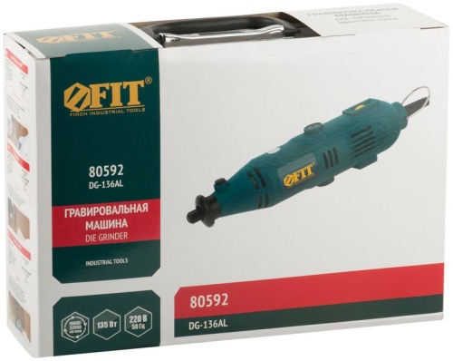 Машина гравировальная 135Вт 10000-32000об/мин 2.4/3.2мм набор насадок FIT 80592 фото 3