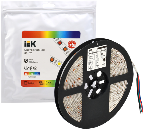 Лента светодиодная 5м LSR-5050RGB60-14,4-IP65-12В | код LSR2-3-060-65-3-05 | IEK фото 2