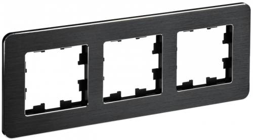 BRITE Рамка 3-мест. РУ-3-1-Бр металл черн. RE AL IEK | код BR-M32-M-21-K02 | IEK