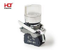 Переключатель XB4-BK2161 на 2 положения белый с подсветкой с фиксацией 1NO, 220V AC/DC, IP65 HLT | код 085-14-225 | HLT