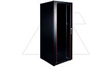 Щит телекоммуникационный 19., 42U, ВxШxГ 2010x600x800мм, DYNAmic Basic, напольный, перед. дверь стекло, задняя глухая металлич., черный | код LN-DB42U6080-BL-F | LANDE