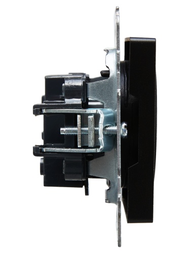 BRITE Розетка 1-местная без заземления без защитных шторок 10А РС10-1-0-БрЧ черный | код BR-R10-10-K02 | IEK фото 5