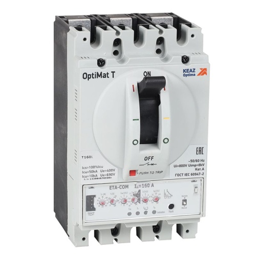 Выключатель автоматический OptiMat T160H ETA 160A 3P | код 356312 | КЭАЗ