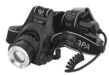 Фонарь аккумуляторный налобный GA-805 CREE 5Вт регулир. фокус литиевый аккум. 2.5А.ч алюм. USB пластик. (кор.) | код Б0039625 | Эра