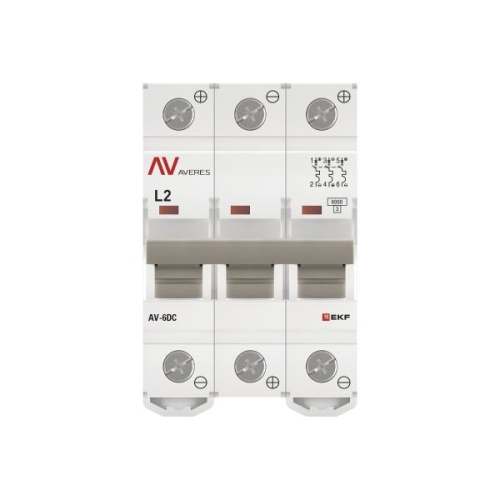 Выключатель автоматический AV-6 DC 3P 2A (L) 6kA EKF AVERES | код mcb6-DC-3-02L-av | EKF фото 5 Выключатель автоматический AV-6 DC 3P 2A (L) 6kA EKF AVERES | код mcb6-DC-3-02L-av | EKF фото 5